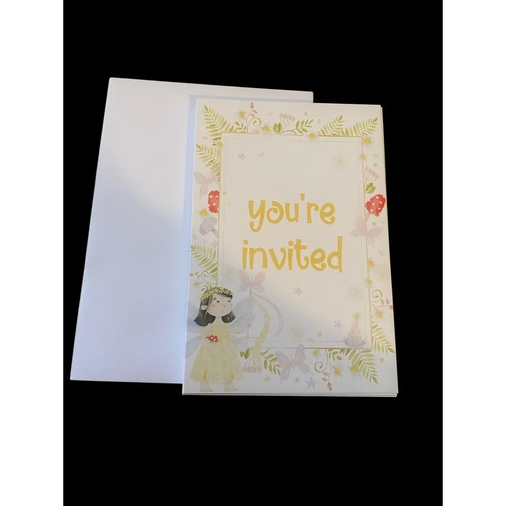 Fairy Birthday Party‎ Invitations Set of 20 Envelopes Included